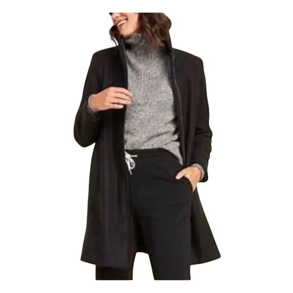 Old Navy Jackets & Blazers - Old Navy Women's XL Black Wool Blend Zip Pea Coat Belted